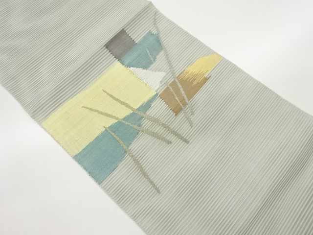 絽綴れ抽象模様織出し名古屋帯